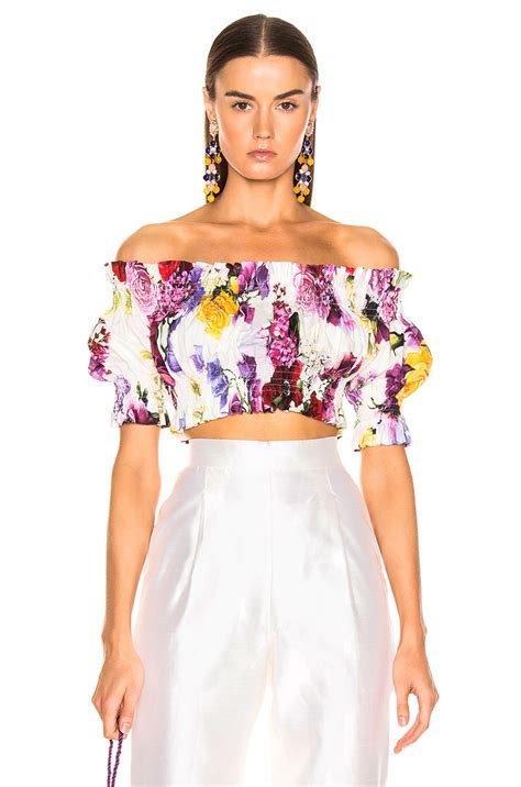 dolce gabbana white romantic blouse runway|dolce and gabbana cropped top.